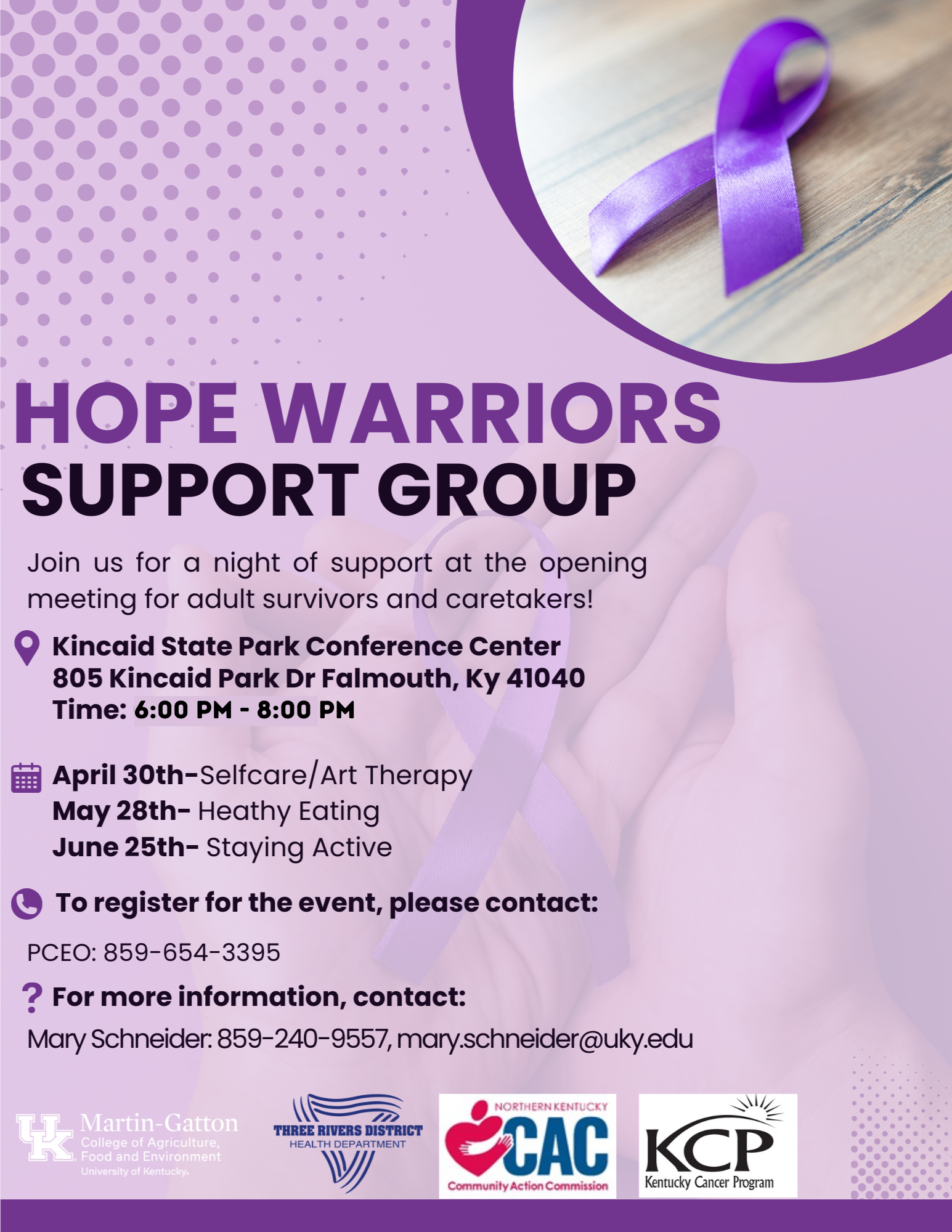 Hope Warriors Support Group Flyer
