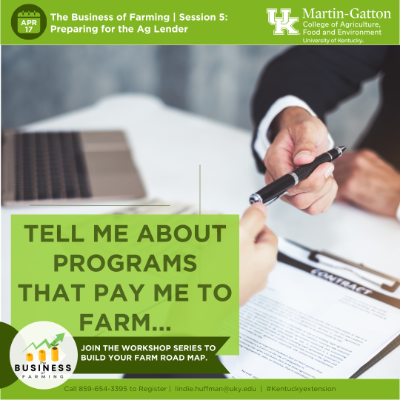 Tell me about programs that pay me to farm...