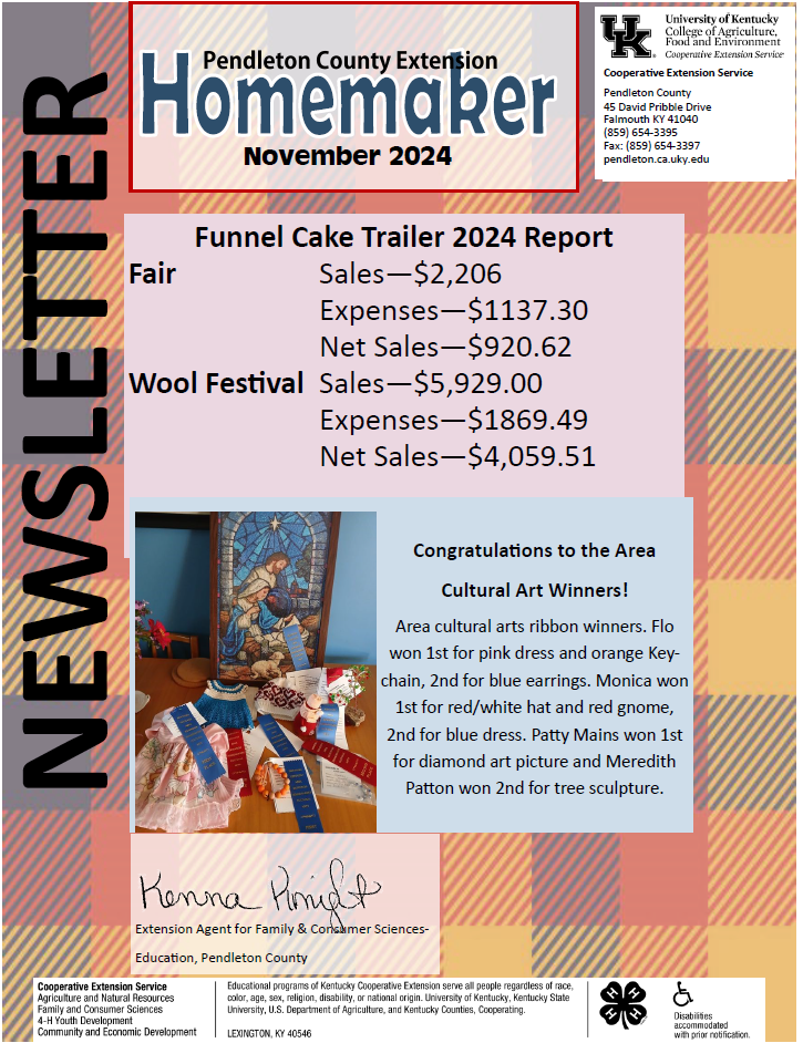 November 2024 Homemaker Newsletter Cover