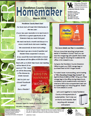 March 2024 Homemaker Newsletter Cover