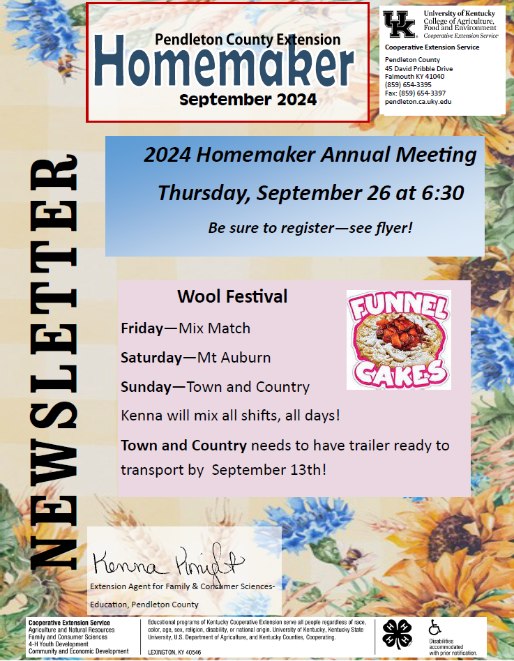 September 2024 Homemaker Newsletter Cover